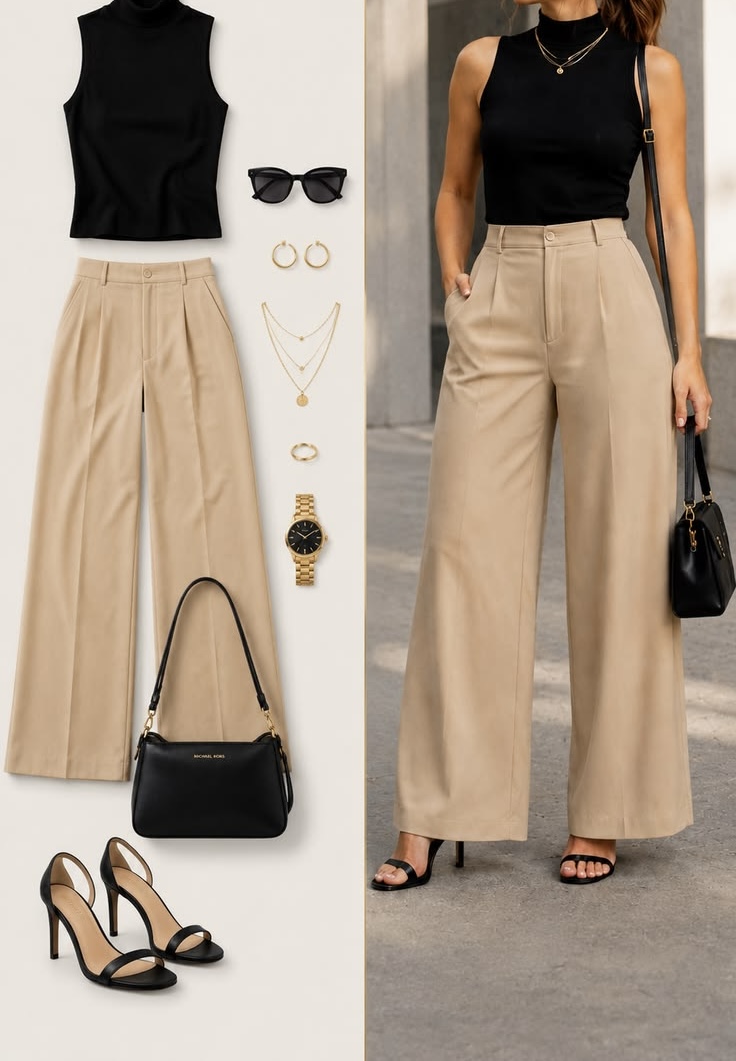 Composição de look com peças e acessórios